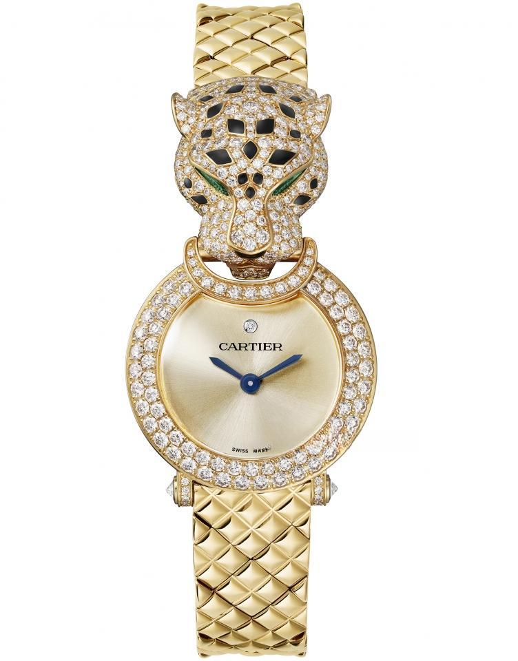 CARTIER （PANTHÈRE CRASH美洲豹腕錶-鑽石鋪鑲）